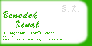 benedek kinal business card